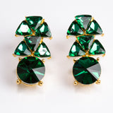 Set din Aliaj Placat cu Aur ( 15 grame ) cu Cristal Verde Emporia® 31.22 Carate ( Colier+Cercei )