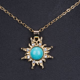 Colier din Aliaj Placat cu Aur ( 4 grame ) cu Turcoaz 1.82 Carate