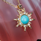 Colier din Aliaj Placat cu Aur ( 4 grame ) cu Turcoaz 1.82 Carate