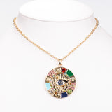 Colier din Aliaj Placat cu Aur ( 23.4 grame ) cu Safir și Cristal Alb Emporia® 2.53 Carate