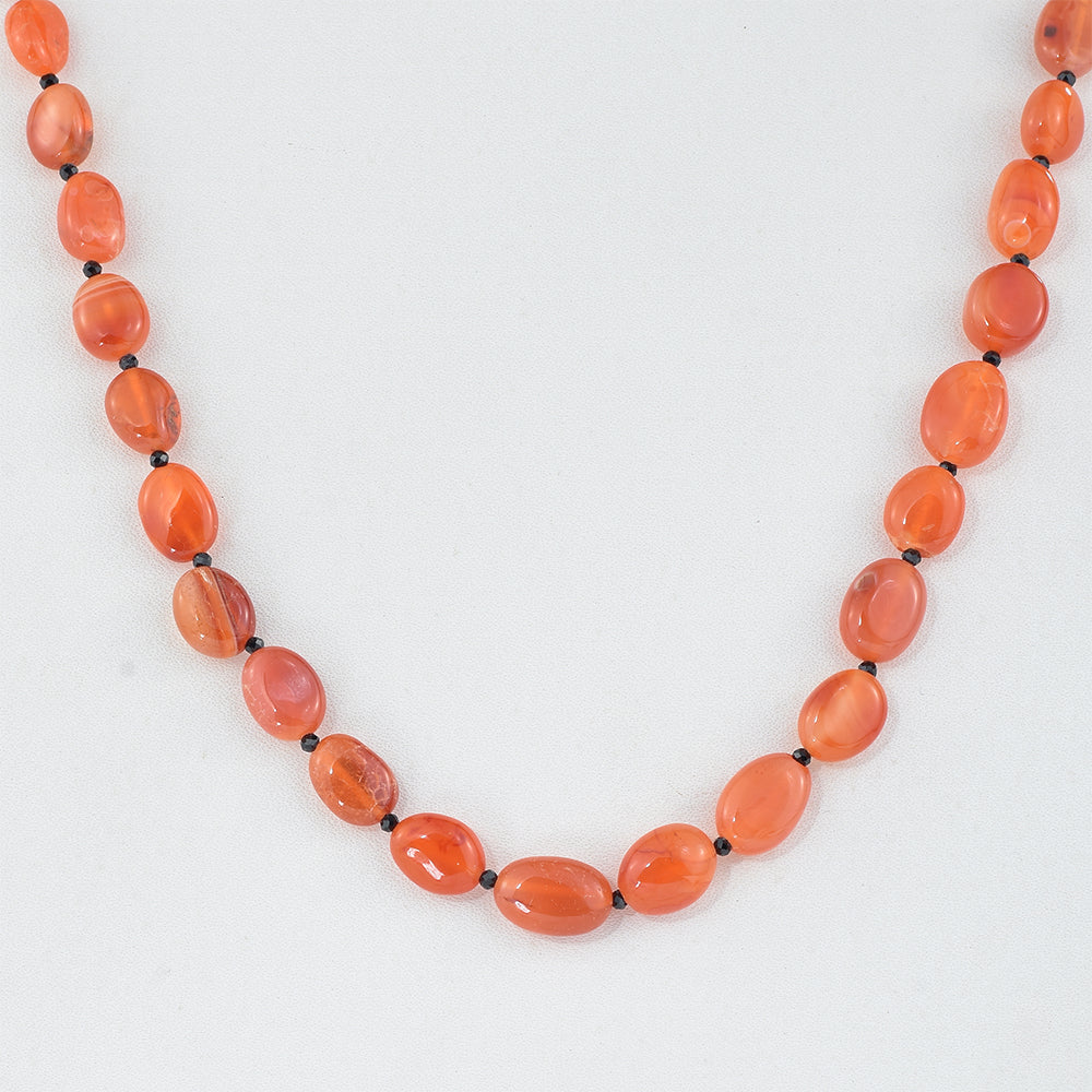 Colier din Pepită ( 39.88 grame ) cu Carneol și Spinel Negru 199.36 Carate