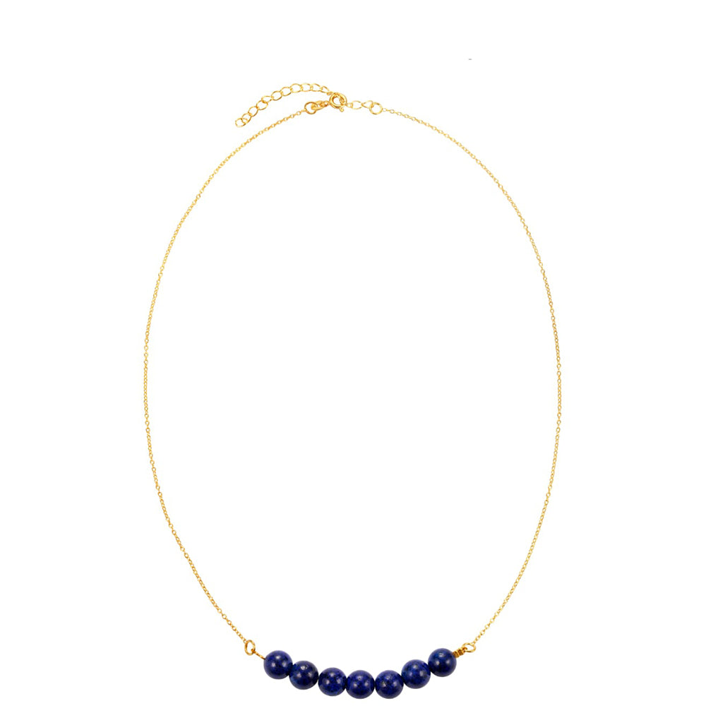 Colier din Argint 925 Placat cu Aur ( 1.84 grame ) cu Lapis Lazuli 28 Carate