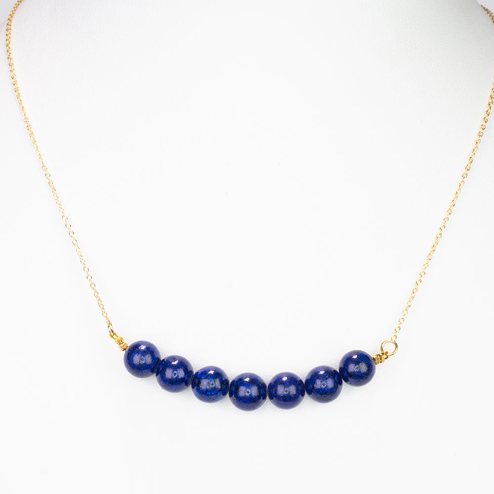 Colier din Argint 925 Placat cu Aur ( 1.84 grame ) cu Lapis Lazuli 28 Carate
