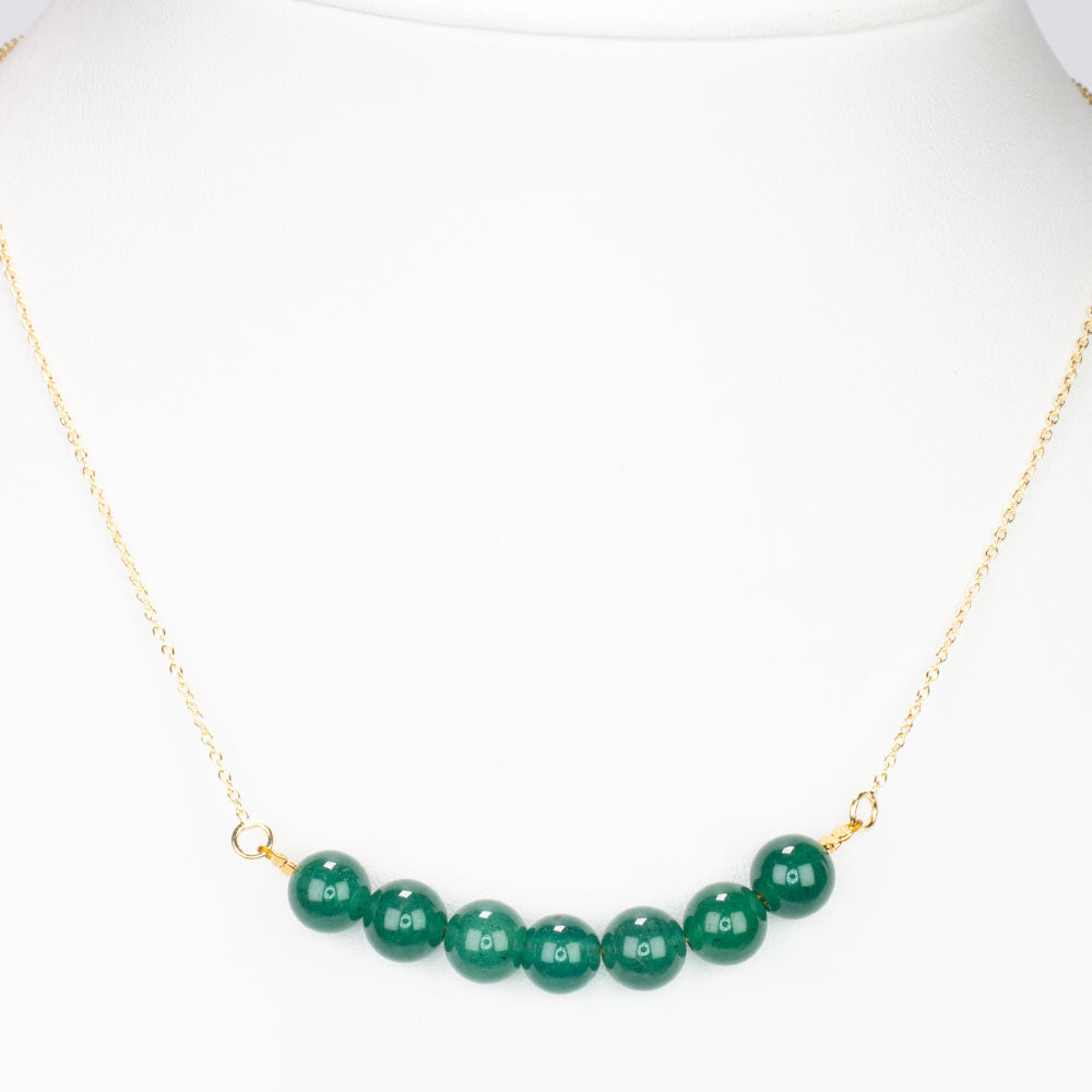 Colier din Argint 925 Placat cu Aur ( 1.84 grame ) cu Jad verde 26.05 Carate
