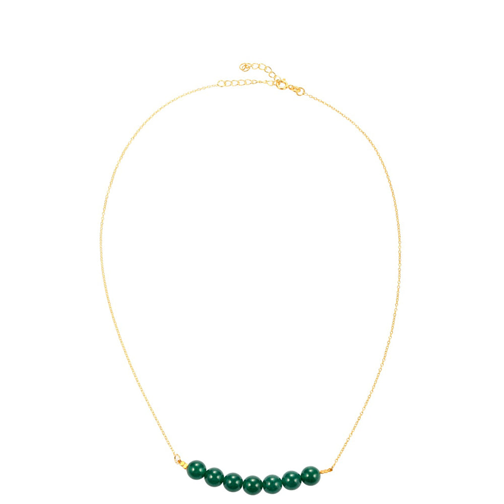 Colier din Argint 925 Placat cu Aur ( 1.84 grame ) cu Jad verde 26.05 Carate