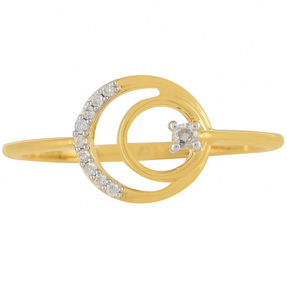 Inel din Argint 925 Placat cu Aur ( 1.43 grame ) cu Diamant Alb 0.06 Carate