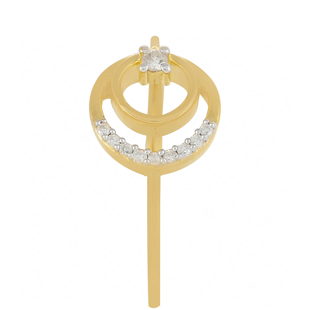Inel din Argint 925 Placat cu Aur ( 1.43 grame ) cu Diamant Alb 0.06 Carate