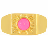Inel din Argint 925 Placat cu Aur ( 5.75 grame ) cu Opal Etiopian Neon Roz 0.35 Carate