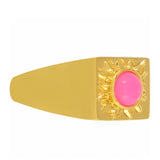 Inel din Argint 925 Placat cu Aur ( 5.75 grame ) cu Opal Etiopian Neon Roz 0.35 Carate
