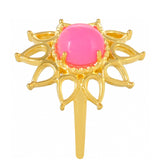 Inel din Argint 925 Placat cu Aur ( 3.2 grame ) cu Opal Etiopian Neon Roz 0.81 Carate