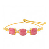 Brățară din Argint 925 Placat cu Aur ( 6.96 grame ) cu Thulit și Topaz Alb 14.49 Carate