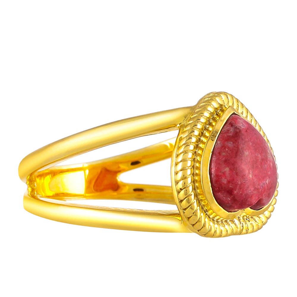 Inel din Argint 925 Placat cu Aur ( 4.95 grame ) cu Thulit 2.72 Carate