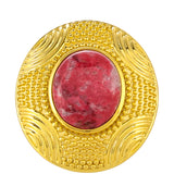 Inel din Argint 925 Placat cu Aur ( 6.08 grame ) cu Thulit 4.48 Carate