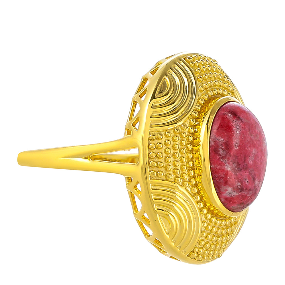 Inel din Argint 925 Placat cu Aur ( 6.08 grame ) cu Thulit 4.48 Carate