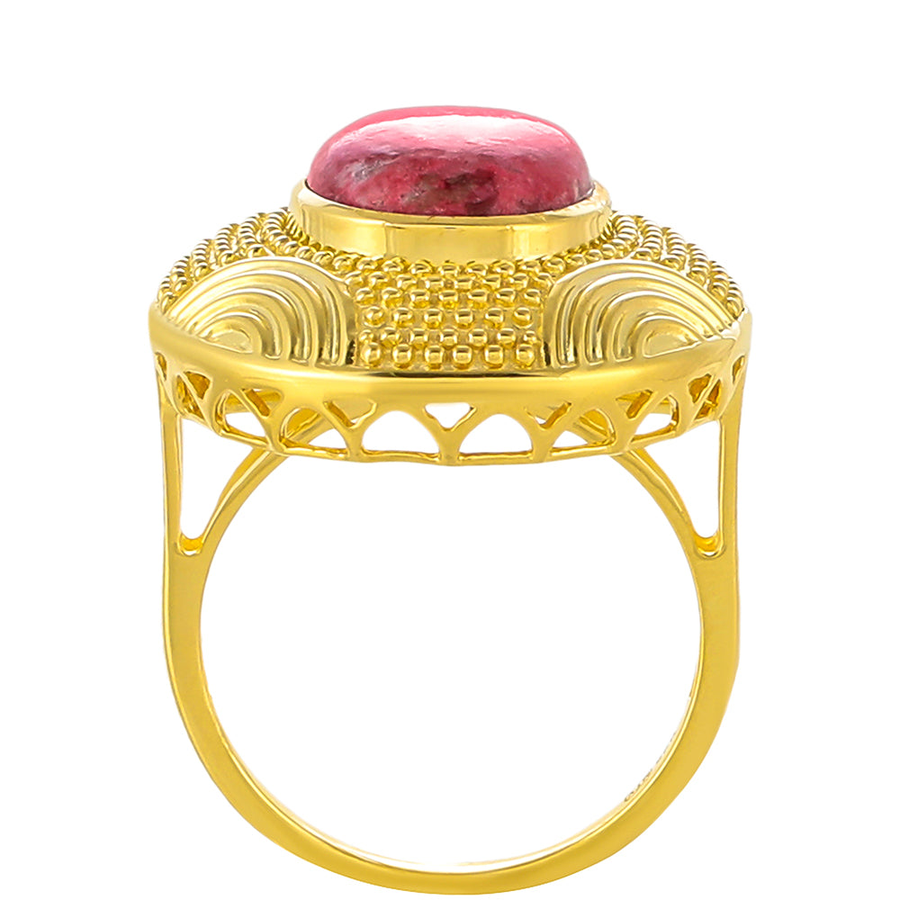 Inel din Argint 925 Placat cu Aur ( 6.08 grame ) cu Thulit 4.48 Carate