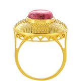 Inel din Argint 925 Placat cu Aur ( 6.08 grame ) cu Thulit 4.48 Carate