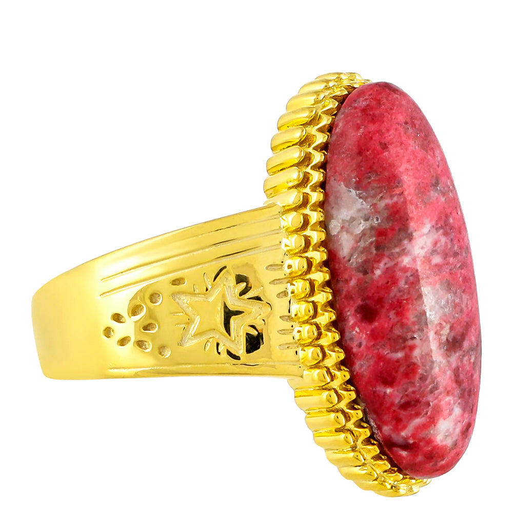 Inel din Argint 925 Placat cu Aur ( 6.62 grame ) cu Thulit 7.1 Carate
