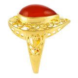 Inel din Argint 925 Placat cu Aur ( 3.96 grame ) cu Carneol 5.26 Carate