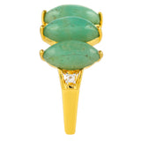 Inel din Argint 925 Placat cu Aur ( 2.87 grame ) cu Amazonit și Topaz Alb 3.65 Carate
