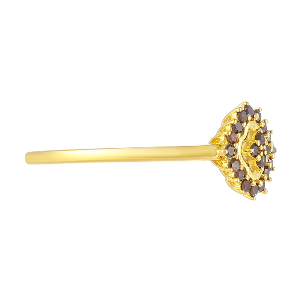 Inel din Argint 925 Placat cu Aur ( 1.48 grame ) cu Diamant Roșu 0.14 Carate