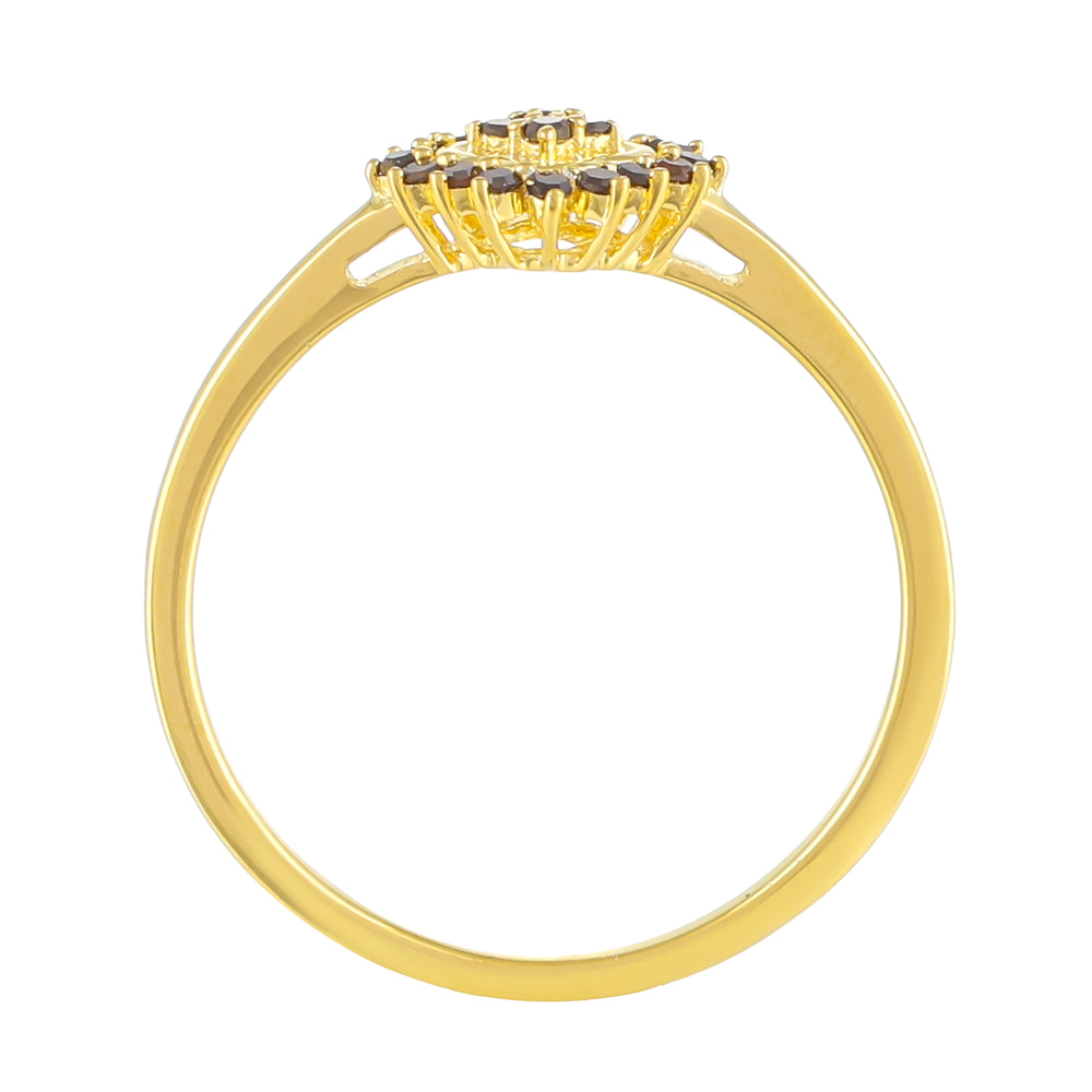 Inel din Argint 925 Placat cu Aur ( 1.48 grame ) cu Diamant Roșu 0.14 Carate