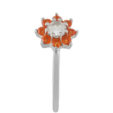 Inel din Argint 925 ( 1.2 grame ) cu Cuarț Padparadscha și Topaz Alb 0.49 Carate