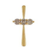Cruce Pandantiv din Argint 925 Placat cu Aur ( 0.52 grame ) cu Diamant de culoarea Șampaniei 0.16 Carate