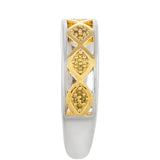 Inel din Argint 925 Placat cu Aur de 2 tonuri ( 3.07 grame ) cu Diamant Verde Veronez 0.07 Carate