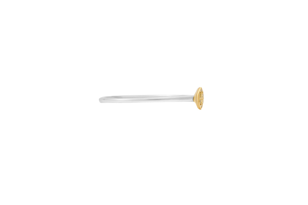 Set din Argint 925 Placat cu Aur de 2 tonuri ( 3.06 grame ) cu Diamant Verde Veronez 0.14 Carate ( Inel )