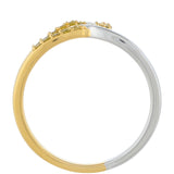 Inel din Argint 925 Placat cu Aur de 2 tonuri ( 2.45 grame ) cu Diamant Verde Veronez 0.12 Carate