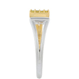 Inel din Argint 925 Placat cu Aur de 2 tonuri ( 2.04 grame ) cu Diamant Verde Veronez 0.04 Carate