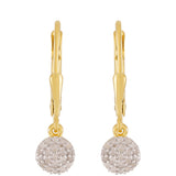 Cercei din Argint 925 Placat cu Aur ( 1.38 grame ) cu Diamant Alb 0.18 Carate