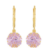 Cercei din Argint 925 Placat cu Aur ( 2.1 grame ) cu Ametist Rose de France 7.09 Carate