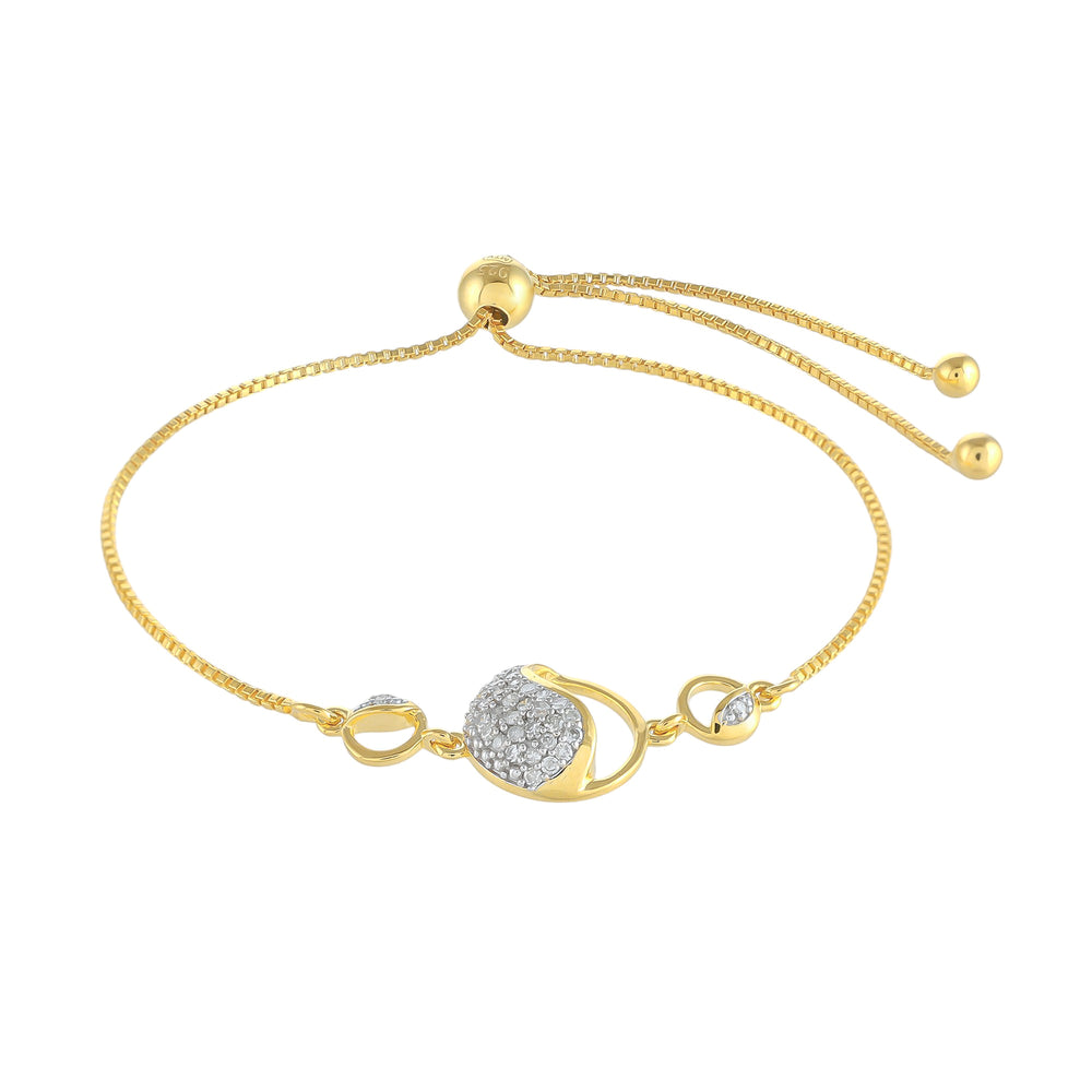 Brățară din Argint 925 Placat cu Aur ( 3.66 grame ) cu Diamant Alb 0.23 Carate