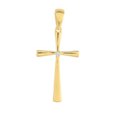 Cruce Pandantiv din Argint 925 Placat cu Aur ( 1.97 grame ) cu Diamant Alb 0.01 Carate