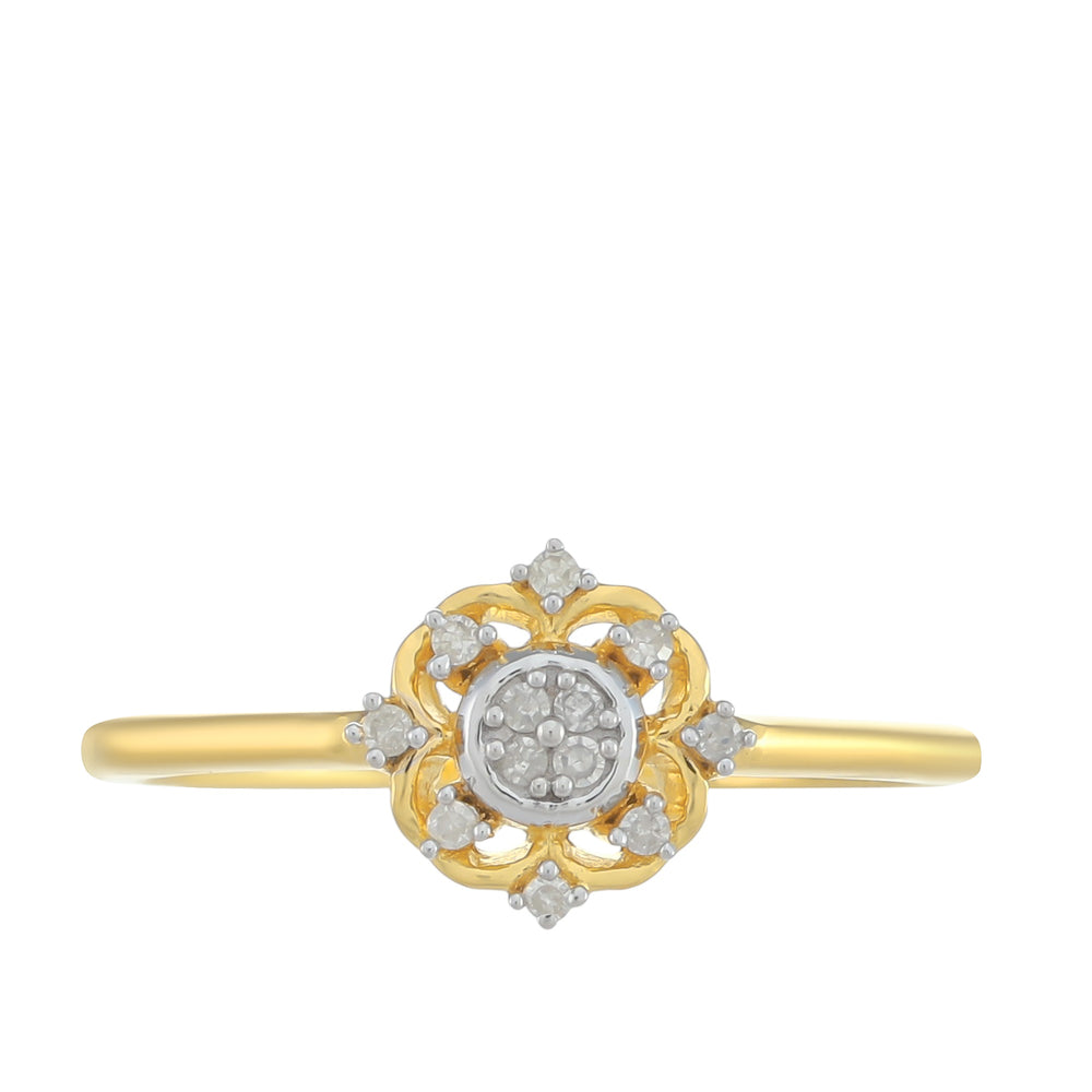 Inel din Argint 925 Placat cu Aur ( 1.3 grame ) cu Diamant Alb 0.06 Carate
