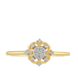 Inel din Argint 925 Placat cu Aur ( 1.3 grame ) cu Diamant Alb 0.06 Carate