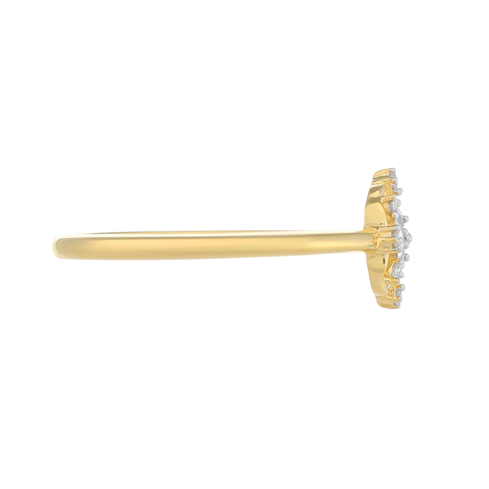 Inel din Argint 925 Placat cu Aur ( 1.3 grame ) cu Diamant Alb 0.06 Carate