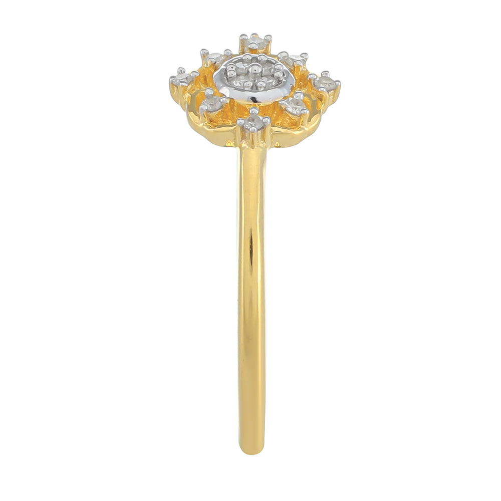 Inel din Argint 925 Placat cu Aur ( 1.3 grame ) cu Diamant Alb 0.06 Carate