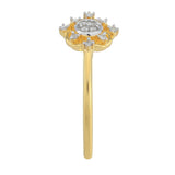 Inel din Argint 925 Placat cu Aur ( 1.3 grame ) cu Diamant Alb 0.06 Carate