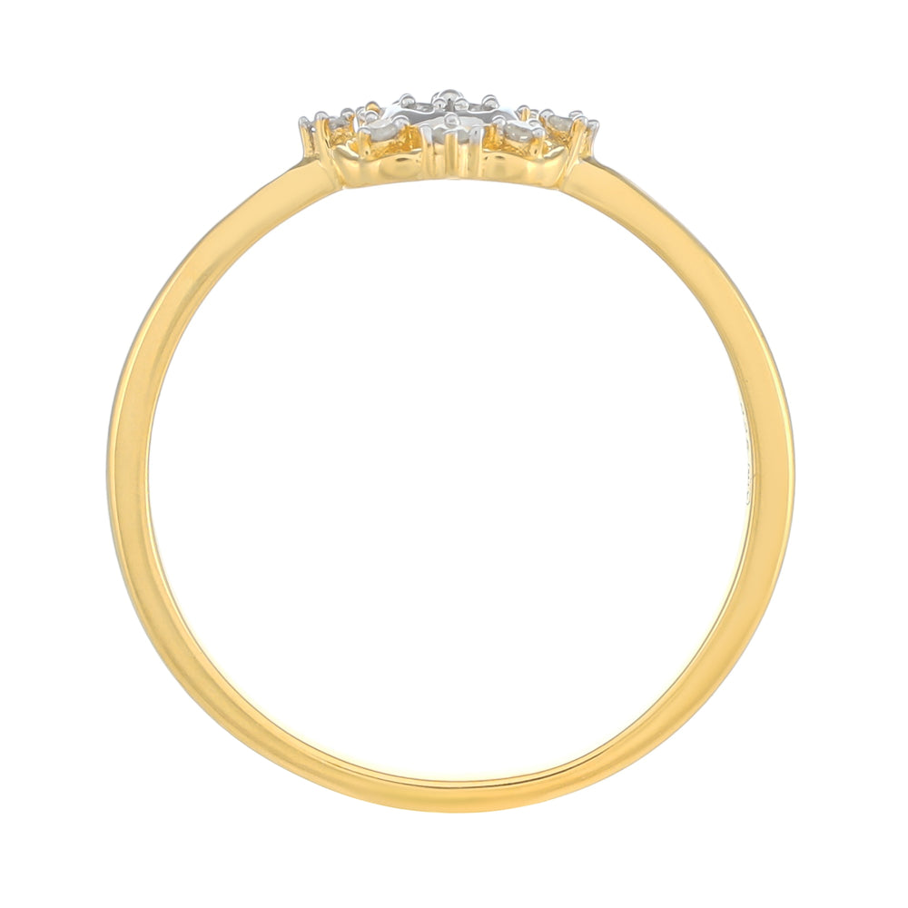 Inel din Argint 925 Placat cu Aur ( 1.3 grame ) cu Diamant Alb 0.06 Carate