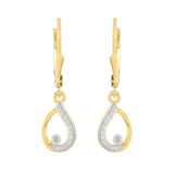 Cercei din Argint 925 Placat cu Aur ( 1.41 grame ) cu Diamant Alb 0.09 Carate