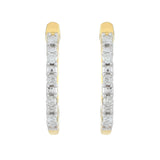Cercei din Argint 925 Placat cu Aur ( 1.08 grame ) cu Diamant Alb 0.05 Carate