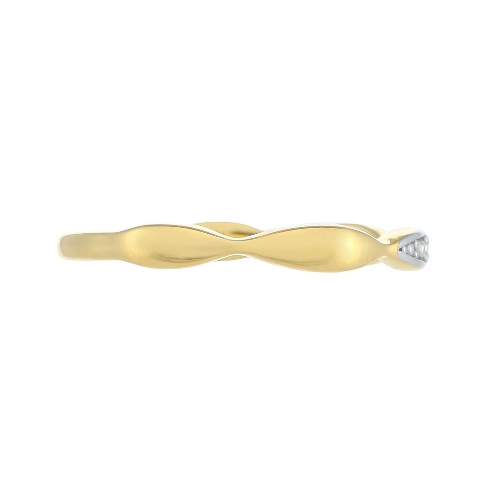 Inel din Argint 925 Placat cu Aur ( 1.68 grame ) cu Diamant Alb 0.01 Carate