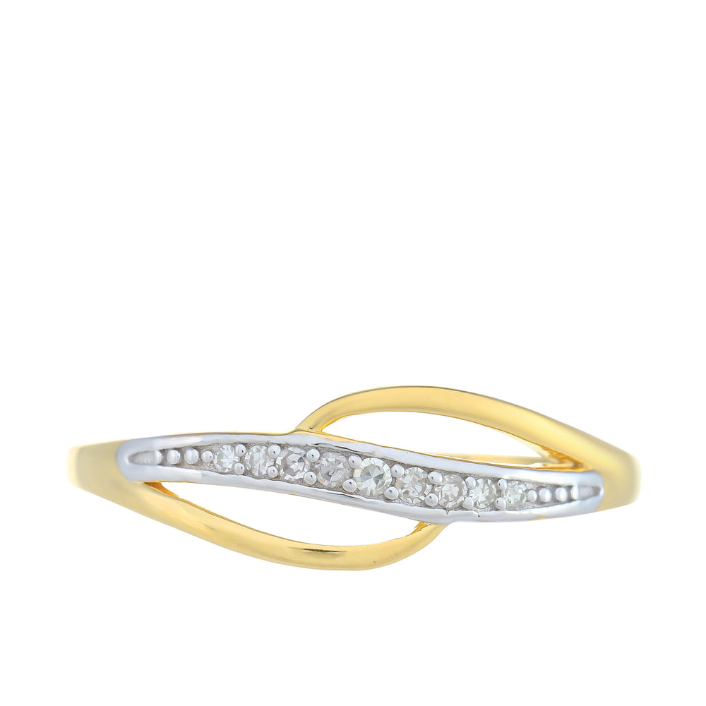Inel din Argint 925 Placat cu Aur ( 2.01 grame ) cu Diamant Alb 0.06 Carate