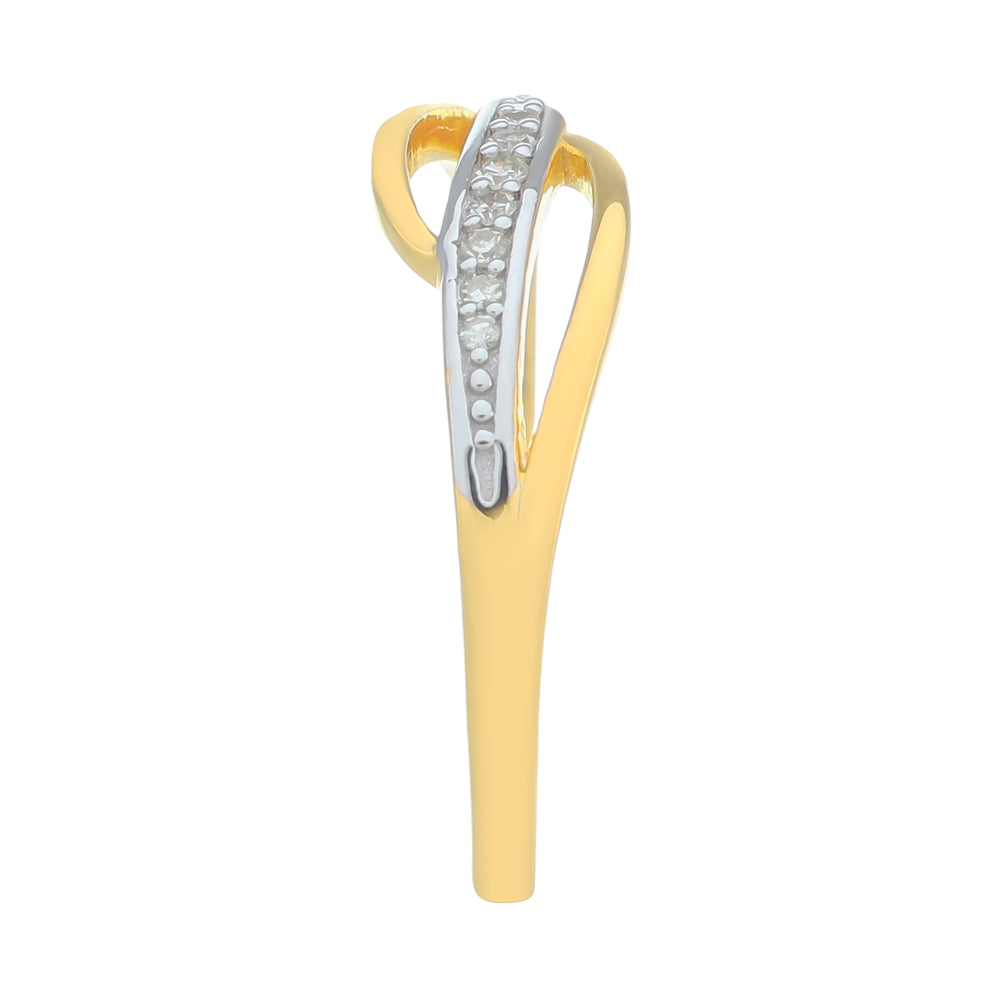 Inel din Argint 925 Placat cu Aur ( 2.01 grame ) cu Diamant Alb 0.06 Carate