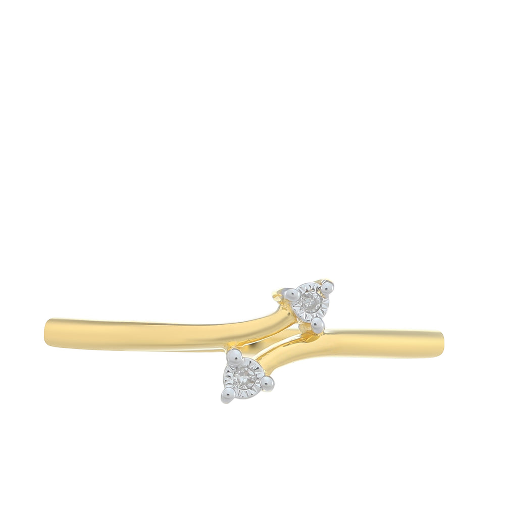 Inel din Argint 925 Placat cu Aur ( 1.38 grame ) cu Diamant Alb 0.01 Carate