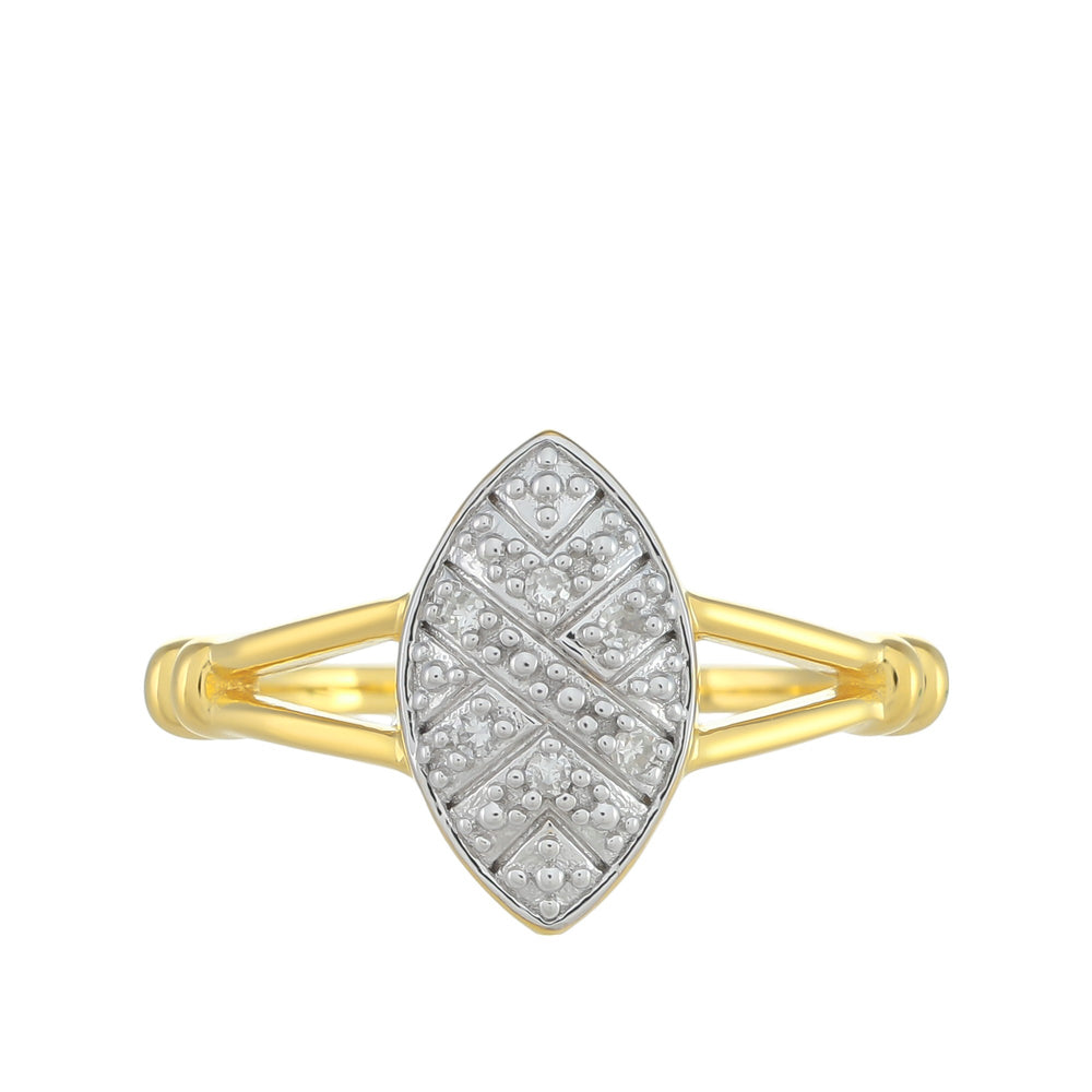 Inel din Argint 925 Placat cu Aur ( 2.02 grame ) cu Diamant Alb 0.04 Carate