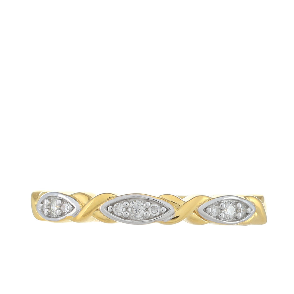 Inel din Argint 925 Placat cu Aur ( 1.87 grame ) cu Diamant Alb 0.07 Carate