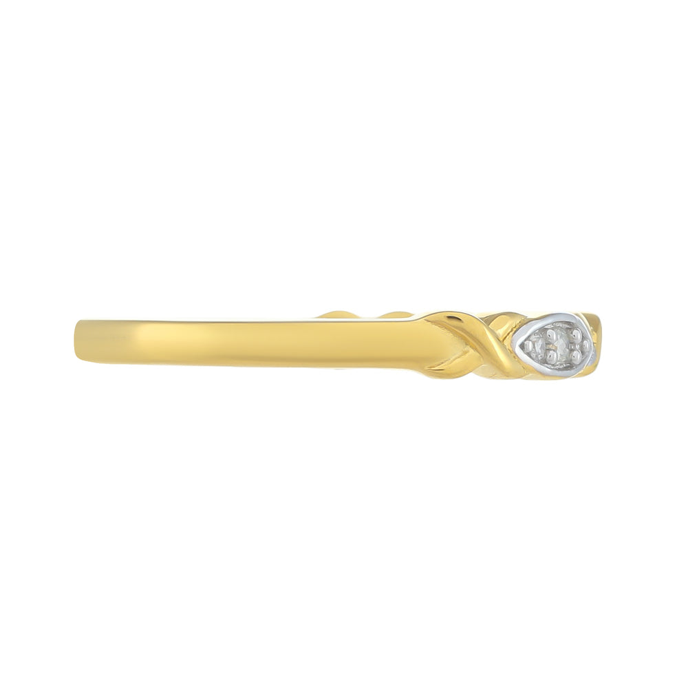 Inel din Argint 925 Placat cu Aur ( 1.87 grame ) cu Diamant Alb 0.07 Carate